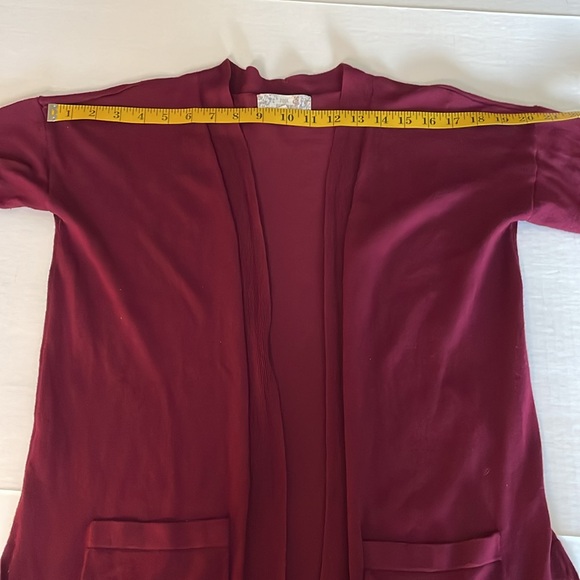 Pink Republic maroon red long sleeve cardigan w/ pockets & side detail size M - Picture 9 of 12